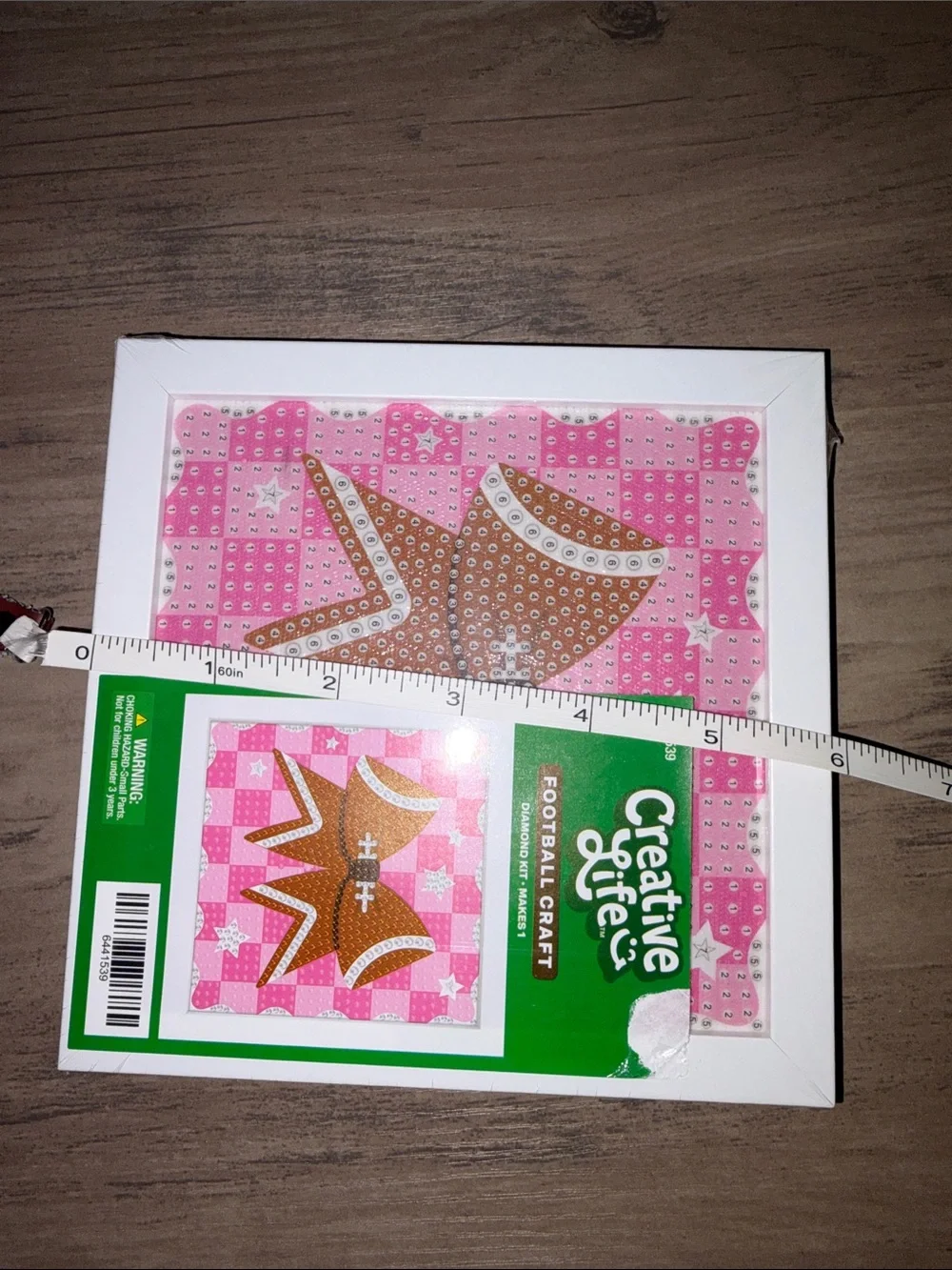 Creative Life Football Bow Pink Diamond Painting Art Kit 6x6 NWT